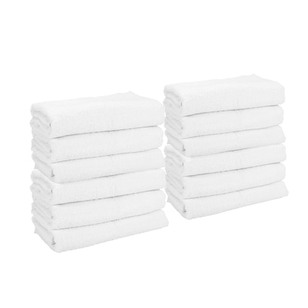 Monarch Brands Gym Power Bath Towels , White, 12PK PNP-PWR-2244-6